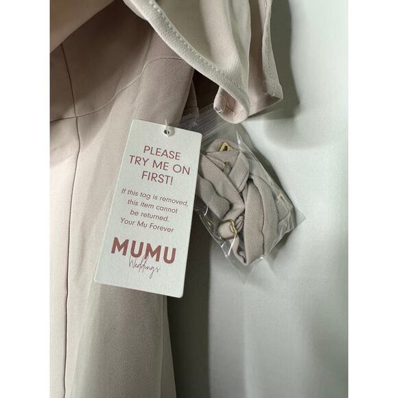 NWT Show Me Your Mumu Small Gray Monaco Ruffle Strapless Maxi Bridesmaid Dress - Picture 7 of 16